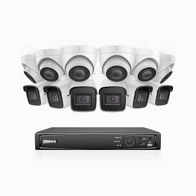 H800 – 4K 16 Channel PoE Security System with 6 Bullet & 6 Turret Cameras